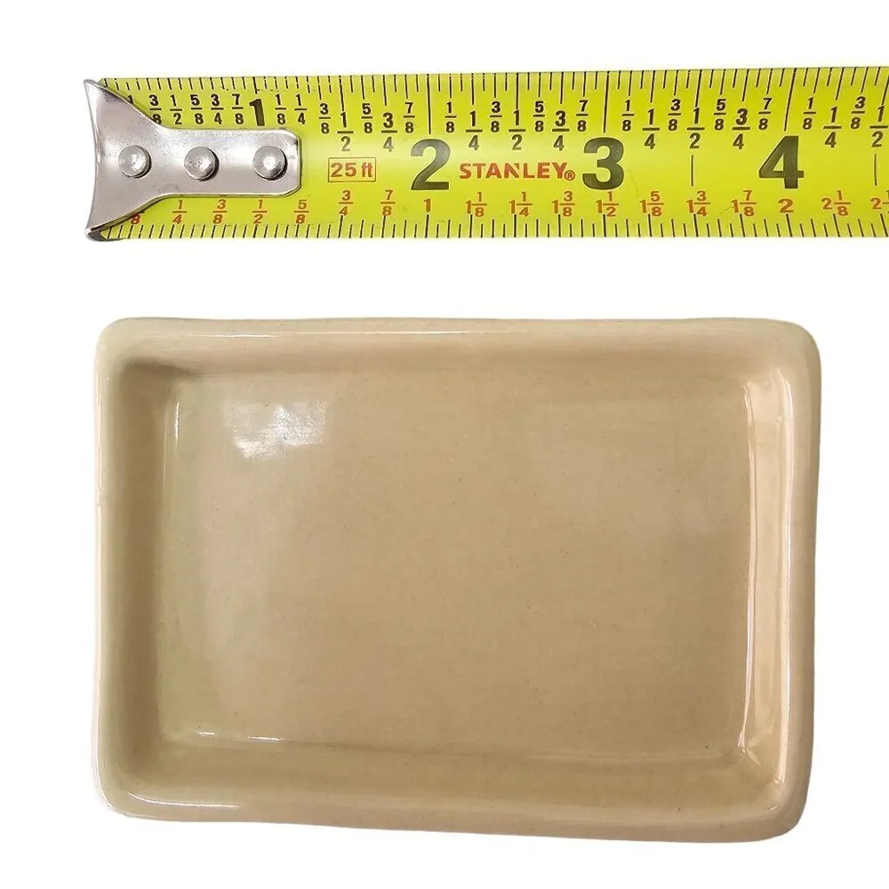 Pottery Barn Studio Barbara Eigen Handmade Ceramic Soap Dish Trinket Dish Beige
